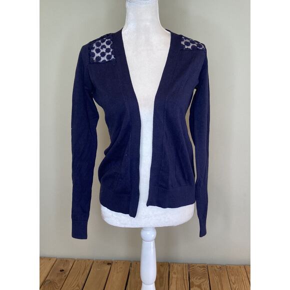 NWT $34.99 DE Collection Bouquet Cardigan Size Small Women’s Navy - Picture 1 of 8